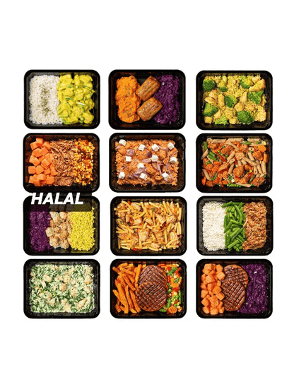 Halal-Paket | 12 Mahlzeiten | 12 Geschmacksrichtungen 